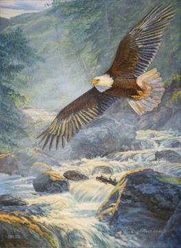 動物 Painting - 川の鳥のワシ